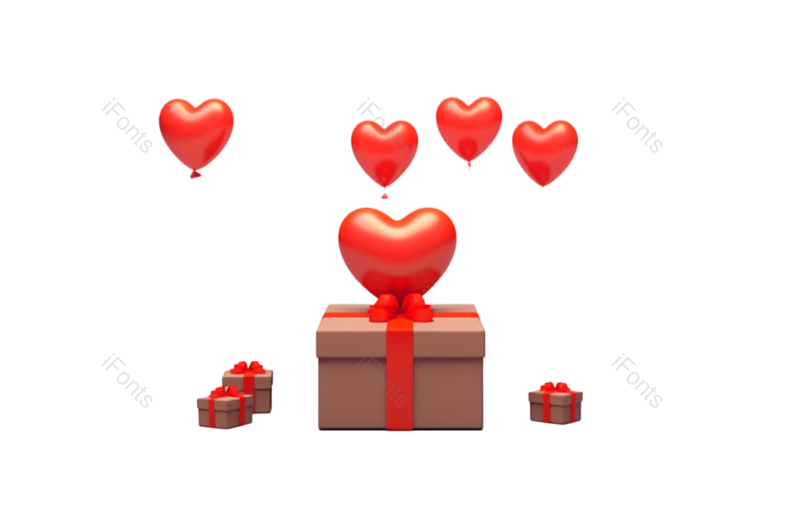 装饰图片,立体元素,礼盒PNG,节日活动免抠素材